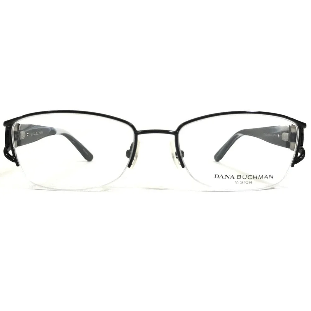 Dana Buchman Eyeglasses Frames JANNAH BK Black Silver Crystals 51-17-132